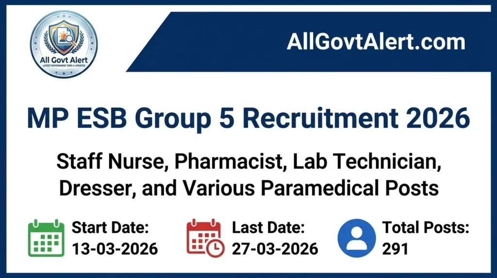 MP ESB Group 5 Recruitment 2026 Apply Online for 291 Paramedical & Nursing Posts