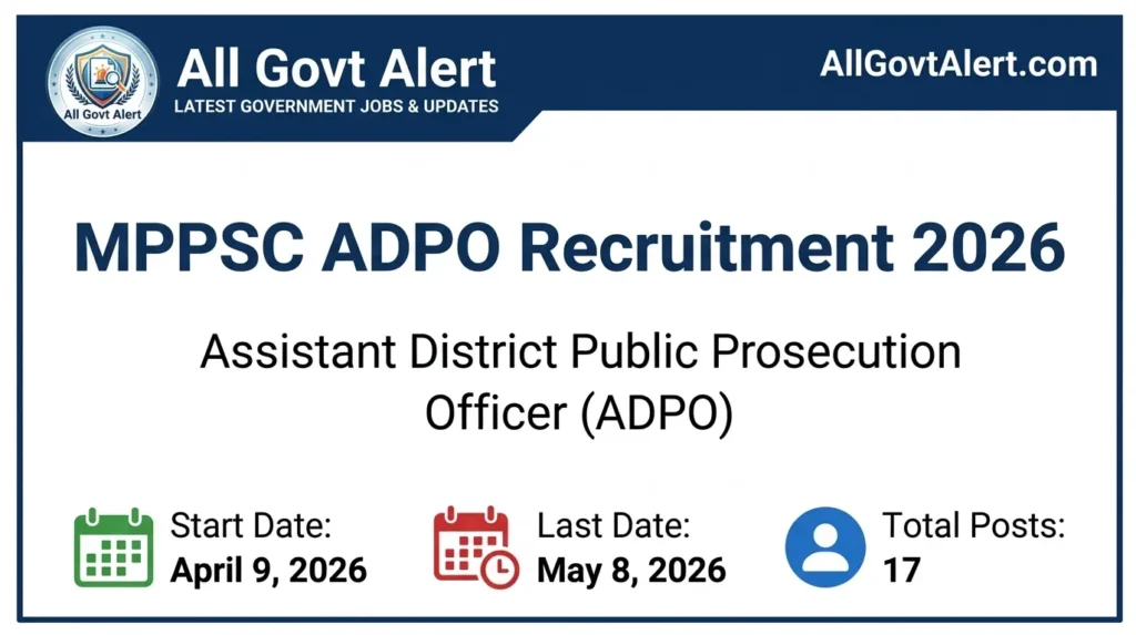 MPPSC ADPO Recruitment 2026 Apply Online for 17 Assistant Prosecution Officer Posts