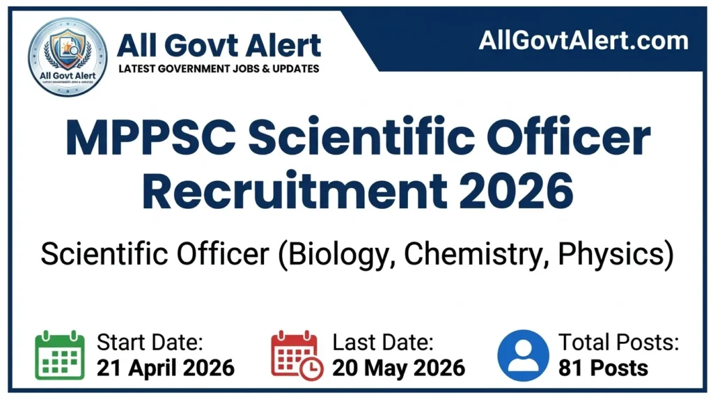 MPPSC Scientific Officer Recruitment 2026 Apply Online for 81 Posts