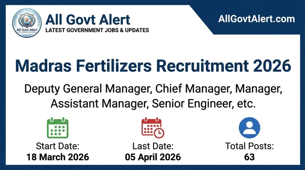 Madras Fertilizers Recruitment 2026 Apply Online for Supervisory Posts