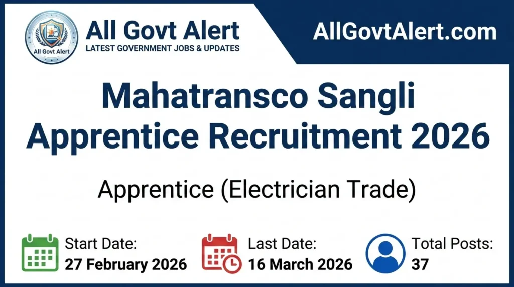 Mahatransco Sangli Apprentice Recruitment 2026 Apply Online for 37 ITI Vacancies