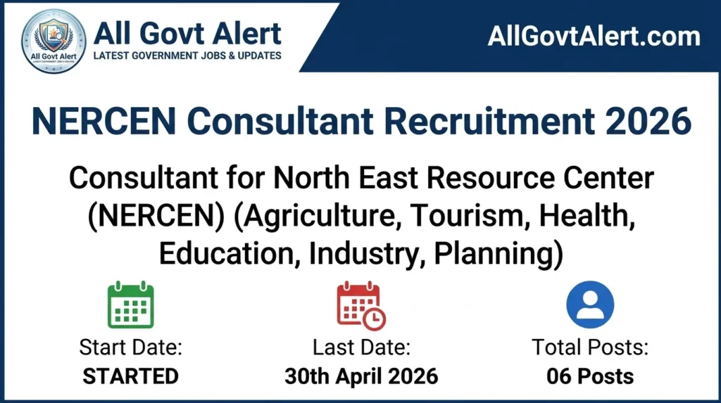 NERCEN Consultant Recruitment 2026 Apply Offline for 6 Posts at NEC Secretariat