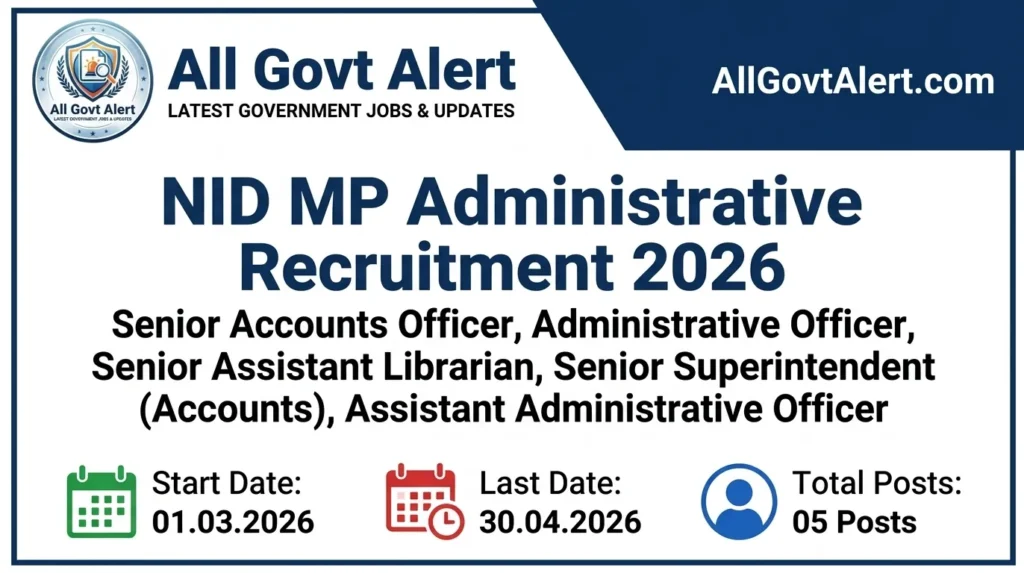 NID MP Administrative Recruitment 2026 Apply Offline for Various Posts