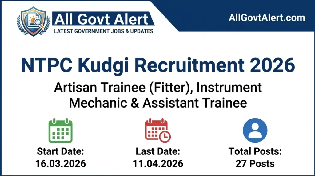 NTPC Kudgi Recruitment 2026 Apply Online for 27 Trainee Posts