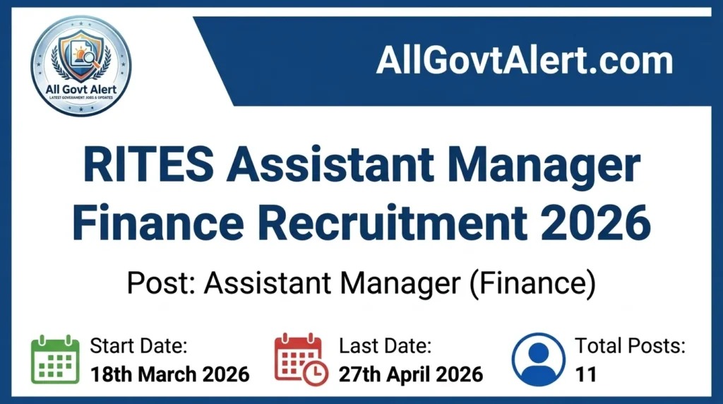 RITES Assistant Manager Finance Recruitment 2026 Apply Online for 11 Posts