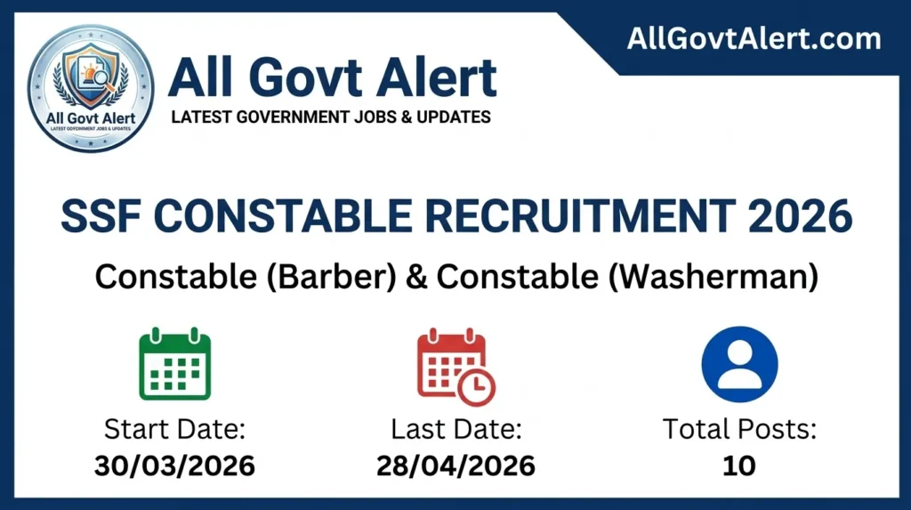 SSF Constable Recruitment 2026