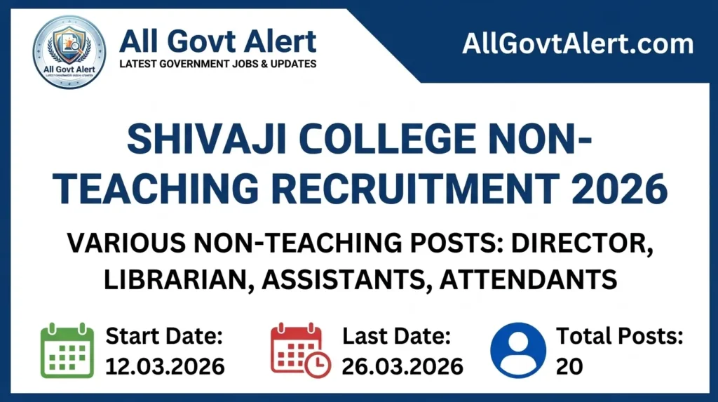 Shivaji College Non-Teaching Recruitment 2026 Apply Online for 20 Posts