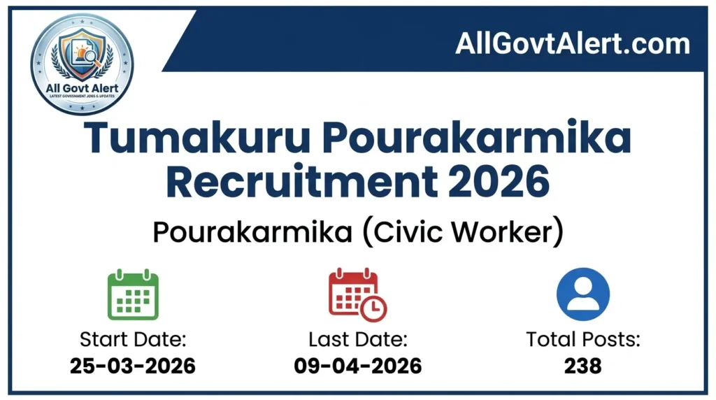 Tumakuru Pourakarmika Recruitment 2026 Apply Offline for 238 Posts