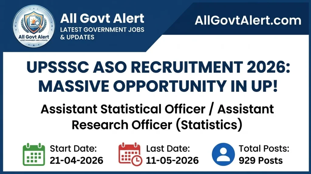 UPSSSC ASO Recruitment 2026 Apply Online for 929 Vacancies