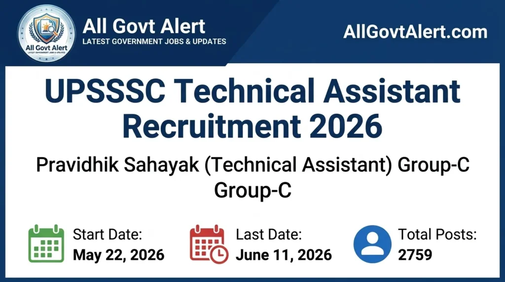 UPSSSC Technical Assistant Recruitment 2026 Apply Online for 2759 Posts