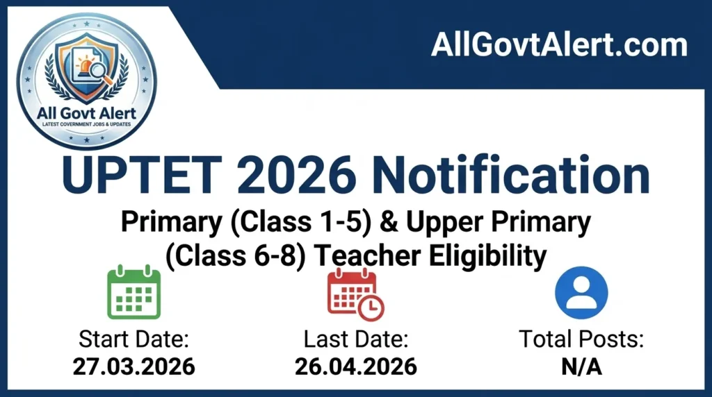 UPTET 2026 Notification Released Exam Dates, Syllabus, and Eligibility Criteria