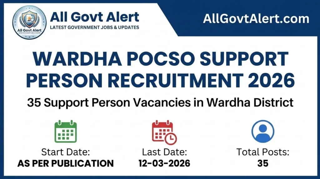 Wardha POCSO Support Person Recruitment 2026 Apply Offline for 35 Vacancies