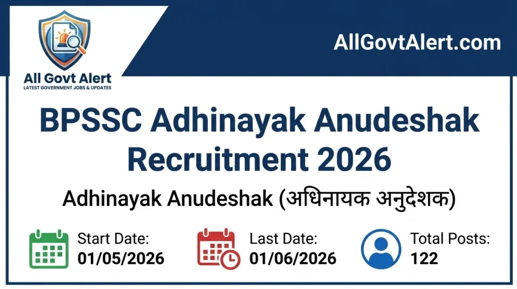 BPSSC Adhinayak Anudeshak Recruitment 2026 Apply Online for 122 Posts
